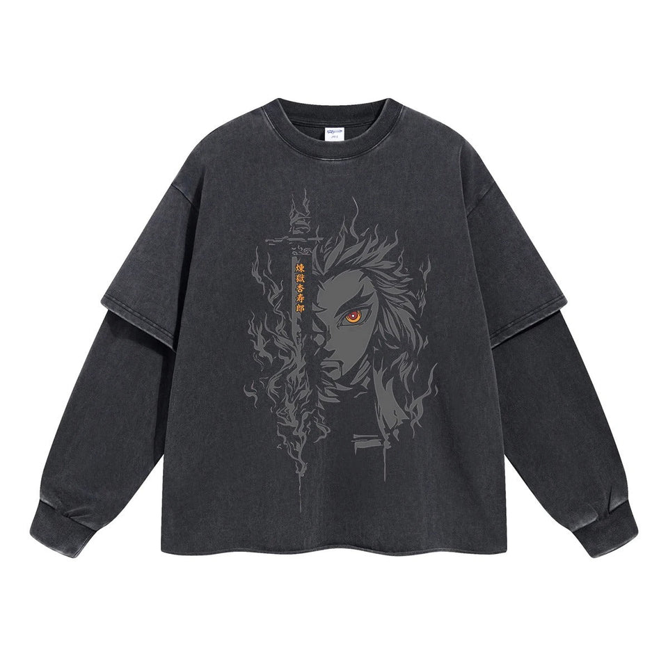 Rengoku Flame Hashira Double Sleeve Tee