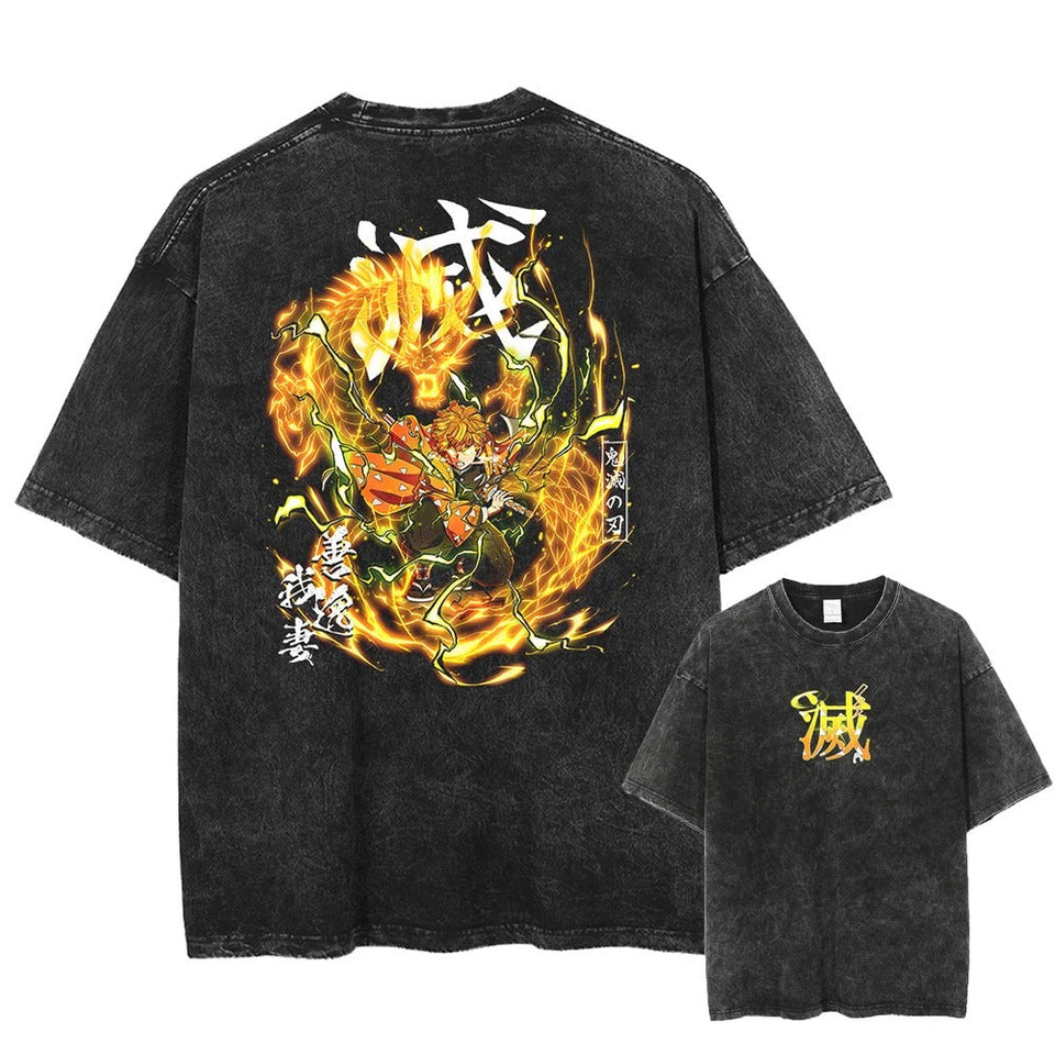 Zenitsu Agatsuma "Thunder Breathing" Vintage T-shirt #01